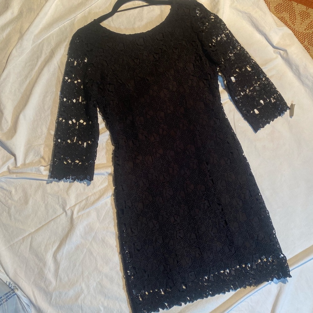 Chelsea & Violet Black Crochet Dress S